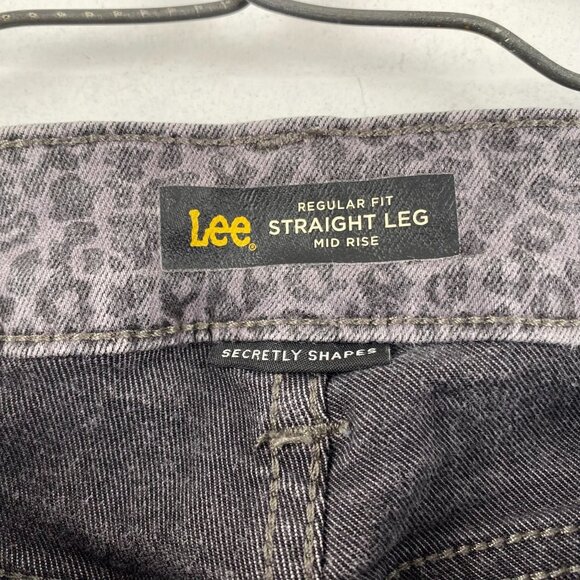Lee Woman's Jeans Size 6 30x28 Gray Leopard Print Straight-Leg - Picture 15 of 16